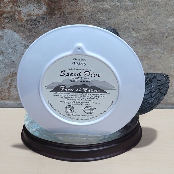 Bradford Exchange Decorative 3 D Plate Flying Eagle    Figurine Speed Dive Force - Picture 5 of 12